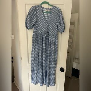 Christy Dawn Light Blue Checkered Dress